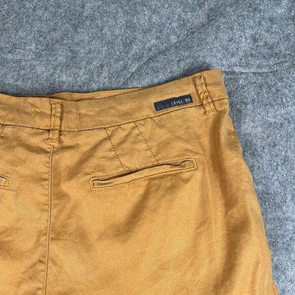 Anthropologie Level 99 Shorts Women's 31 Orange Linen Tencel Blend Travel - Picture 7 of 9